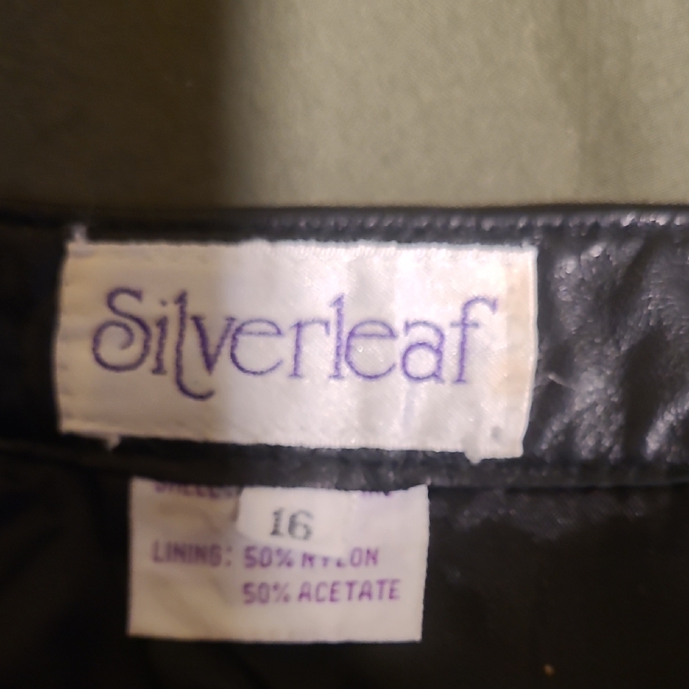 Sliverleaf Vintage Elegant Black Leather Skirt - Picture 12 of 13